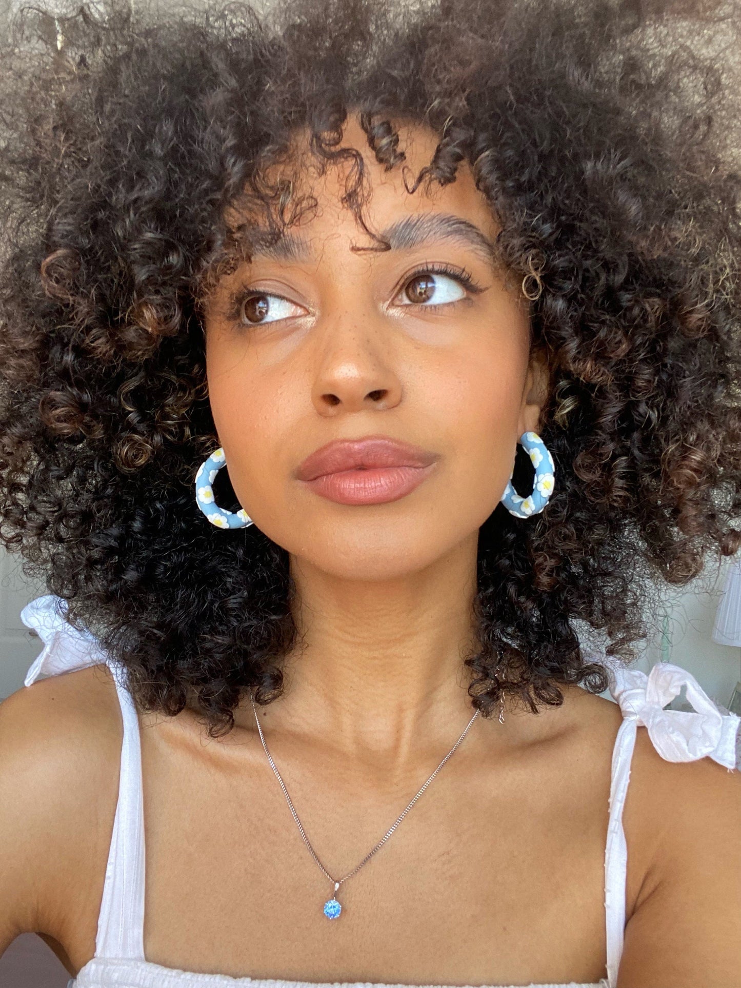 CORNFLOWER DAISY HOOPS
