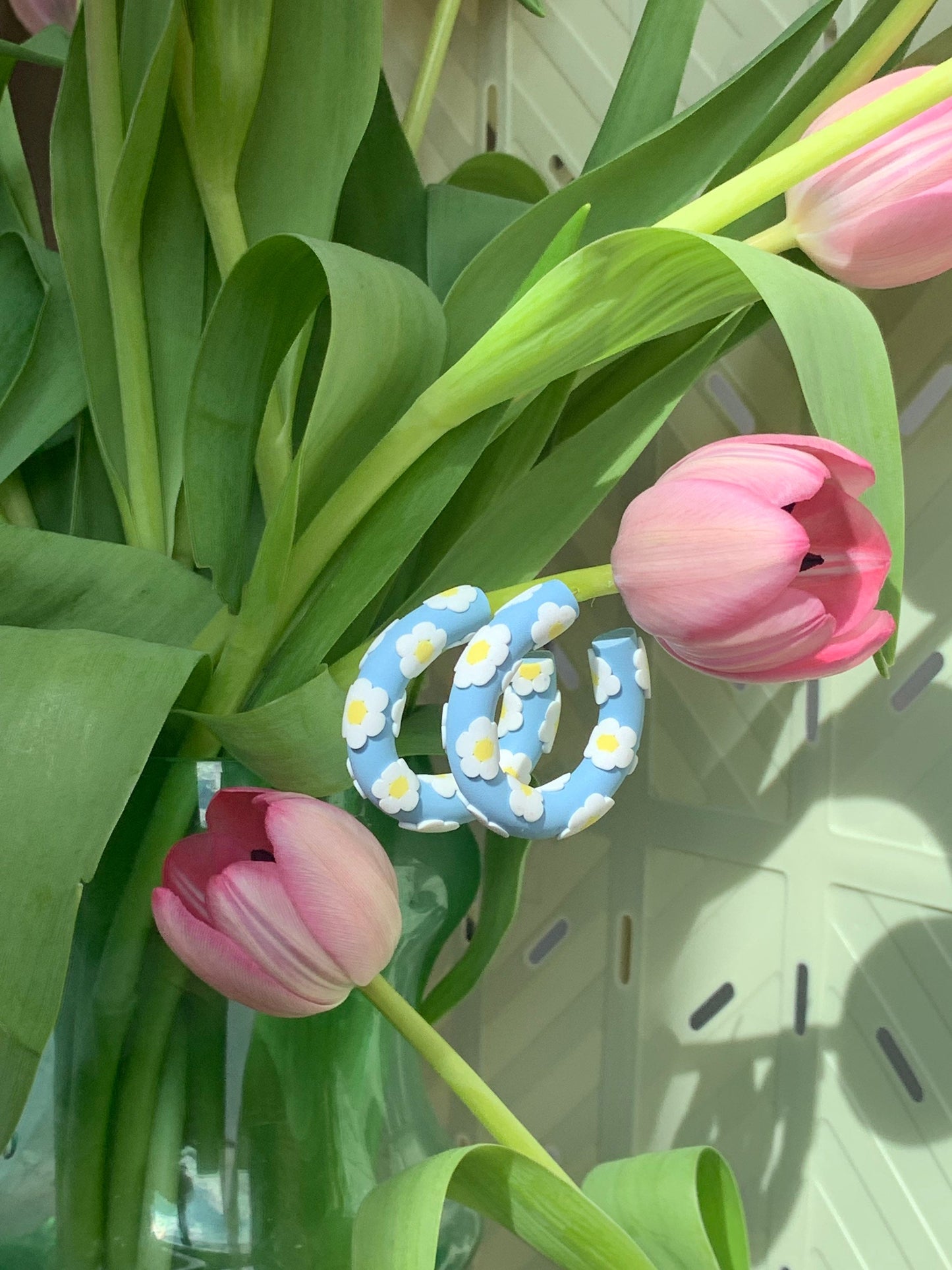 CORNFLOWER DAISY HOOPS