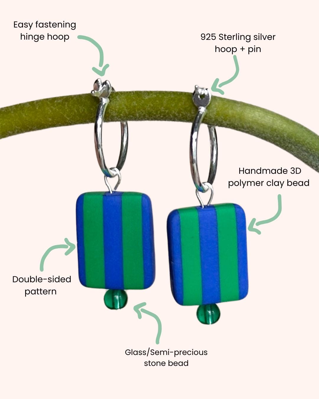 STRIPED BEAD HOOPS
