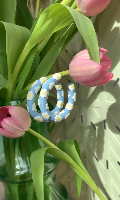 CORNFLOWER DAISY HOOPS