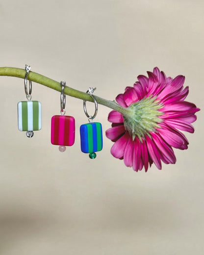 STRIPED BEAD HOOPS